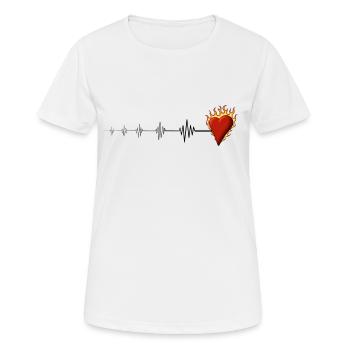 Burning heart - Women's Breathable T-Shirt - white - Front - AI Model Female 172 dark (172cm)