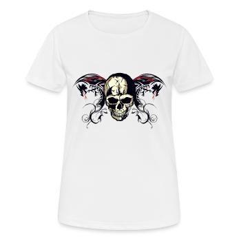 dragon tete de mort tribal crane fantaisie - T-shirt respirant Femme - blanc - Devant - AI Model Female 172 dark (172cm)