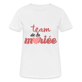 team de la mariée evjf future mariée mariage fille - T-shirt respirant Femme - blanc - Devant - AI Model Female 172 dark (172cm)