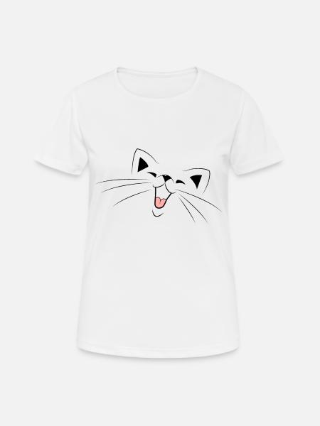 Katze - Frauen T-Shirt atmungsaktiv - Weiß