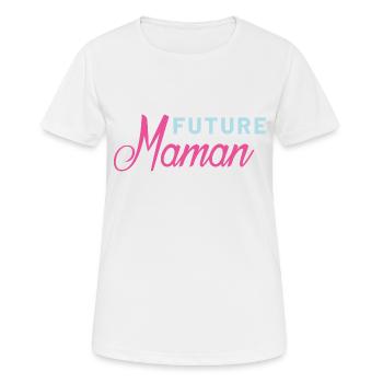 Future maman - T-shirt respirant Femme - blanc - Devant - AI Model Female 172 dark (172cm)