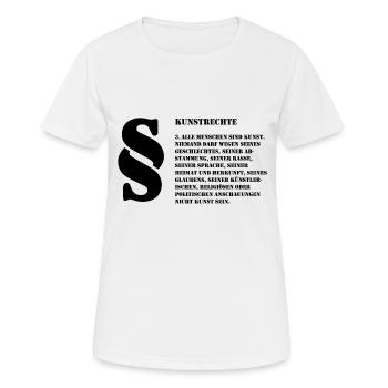 3 Kunstrechte Jeder Mensch ist Kunst - Frauen T-Shirt atmungsaktiv - Weiß - Vorne - AI Model Female 172 dark (172cm)
