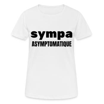sympa asymptomatique - T-shirt respirant Femme - blanc - Devant - AI Model Female 172 dark (172cm)