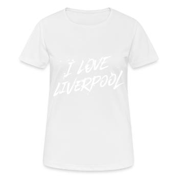 I Love Liverpool - Frauen T-Shirt atmungsaktiv - Weiß - Vorne - AI Model Female 172 dark (172cm)