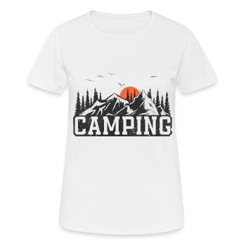 Camping Campen Camper - Frauen T-Shirt atmungsaktiv - Weiß - Vorne - AI Model Female 172 dark (172cm)