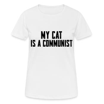 My Cat Is A Communist - Women's Breathable T-Shirt - white - Front - AI Model Female 172 dark (172cm)