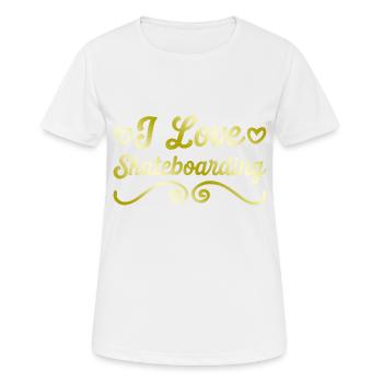 Ich Liebe Skateboard - Frauen T-Shirt atmungsaktiv - Weiß - Vorne - AI Model Female 172 dark (172cm)