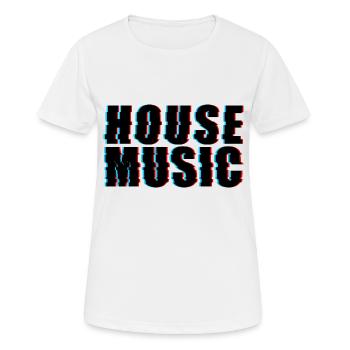 House Music Glitch - Frauen T-Shirt atmungsaktiv - Weiß - Vorne - AI Model Female 172 dark (172cm)