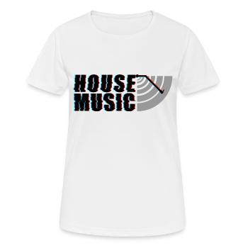 House Music Glitch Vinyl - Frauen T-Shirt atmungsaktiv - Weiß - Vorne - AI Model Female 172 dark (172cm)
