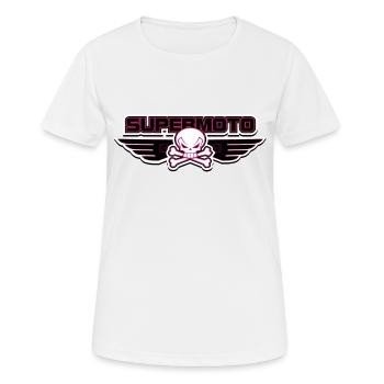 SUPER MOTO Pirates rose - T-shirt respirant Femme - blanc - Devant - AI Model Female 172 dark (172cm)
