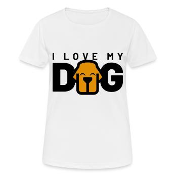 J’AIME MON CHIEN - T-shirt respirant Femme - blanc - Devant - AI Model Female 172 dark (172cm)