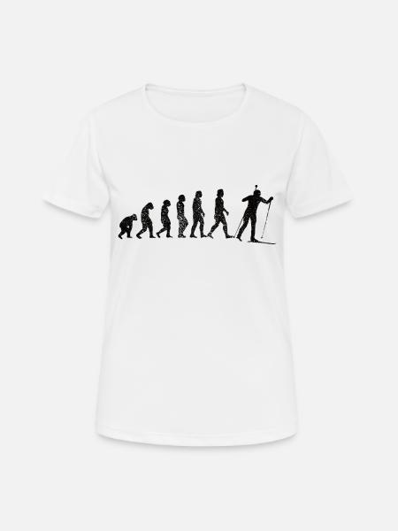 Skifahrer Skilanglauf Wintersport Ski Skifahren - Frauen T-Shirt atmungsaktiv - Weiß