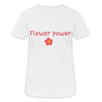 T-shirt Flower power - T-shirt respirant Femme - blanc - Devant - AI Model Female 172 dark (172cm)