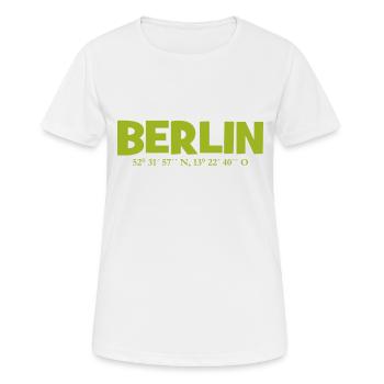 Berlin coordinates - Latitude - Longitude - Women's Breathable T-Shirt - white - Front - AI Model Female 172 dark (172cm)