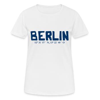 Berlin coordinates - Latitude - Longitude - Women's Breathable T-Shirt - white - Front - AI Model Female 172 dark (172cm)