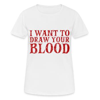Je veux faire couler ton sang 3 - T-shirt respirant Femme - blanc - Devant - AI Model Female 172 dark (172cm)