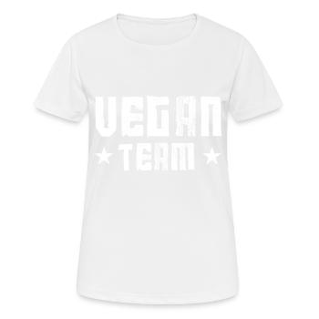 Vegan Team - Frauen T-Shirt atmungsaktiv - Weiß - Vorne - AI Model Female 172 dark (172cm)