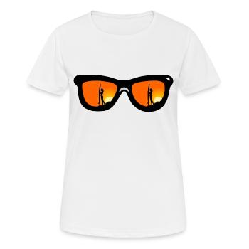Sunglasses, Surfergirl, Sunset - klassisch - Frauen T-Shirt atmungsaktiv - Weiß - Vorne - AI Model Female 172 dark (172cm)