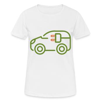 e car elektro auto grün elektrisch e auto - Frauen T-Shirt atmungsaktiv - Weiß - Vorne - AI Model Female 172 dark (172cm)
