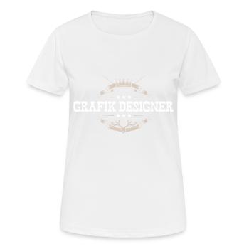 Grafik Designer Beruf - Frauen T-Shirt atmungsaktiv - Weiß - Vorne - AI Model Female 172 dark (172cm)