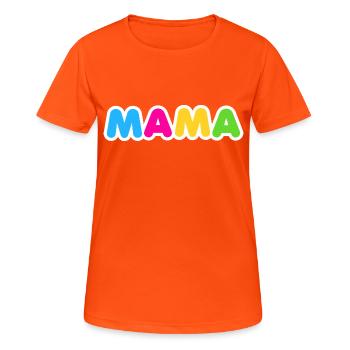 Mama Happiness Design - T-shirt respirant Femme - orange néon - Devant - AI Model Female 172 dark (172cm)