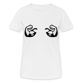 Muskeln Bizeps 2 - Frauen T-Shirt atmungsaktiv - Weiß - Vorne - AI Model Female 172 dark (172cm)