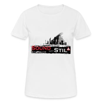 Sound mit Stil Skyline - Frauen T-Shirt atmungsaktiv - Weiß - Vorne - AI Model Female 172 dark (172cm)