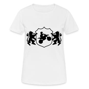 motocross racer wappen 001 - Frauen T-Shirt atmungsaktiv - Weiß - Vorne - AI Model Female 172 dark (172cm)