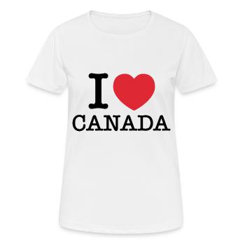 J’aime le Canada | Canada | J’aime le Canada - T-shirt respirant Femme - blanc - Devant - AI Model Female 172 dark (172cm)