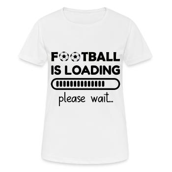 Chargement de football s’il vous plaît attendre Dictons de football - T-shirt respirant Femme - blanc - Devant - AI Model Female 172 dark (172cm)