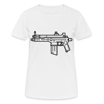 submachine gun - Women's Breathable T-Shirt - white - Front - AI Model Female 172 dark (172cm)