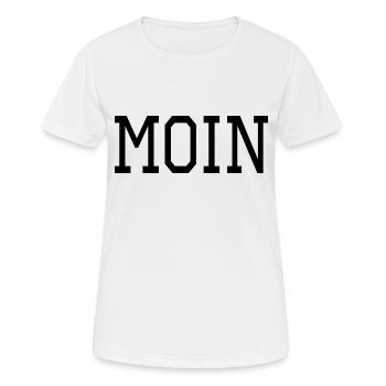 Moin lustiger Spruch Geschenk - Frauen T-Shirt atmungsaktiv - Weiß - Vorne - AI Model Female 172 dark (172cm)