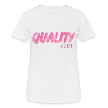 Quality girl - Women's Breathable T-Shirt - white - Front - AI Model Female 172 dark (172cm)