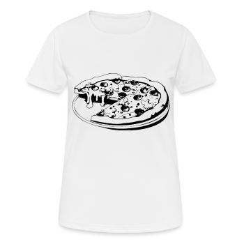 Pizza Restauration rapide Pizzeria - T-shirt respirant Femme - blanc - Devant - AI Model Female 172 dark (172cm)