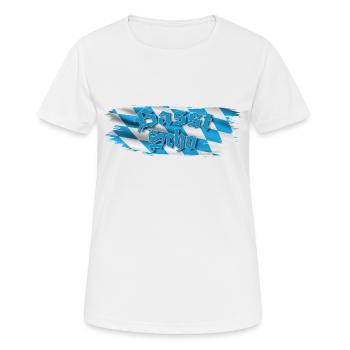 Basst scho - Frauen T-Shirt atmungsaktiv - Weiß - Vorne - AI Model Female 172 dark (172cm)