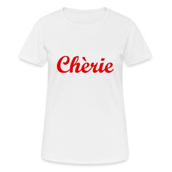Chèrie - Liebling - französisch - Frankreich - Frauen T-Shirt atmungsaktiv - Weiß - Vorne - AI Model Female 172 dark (172cm)