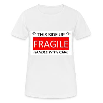 fragile - T-shirt respirant Femme - blanc - Devant - AI Model Female 172 dark (172cm)
