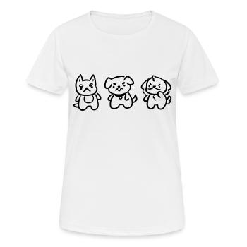 Angry Doggies - Women's Breathable T-Shirt - white - Front - AI Model Female 172 dark (172cm)