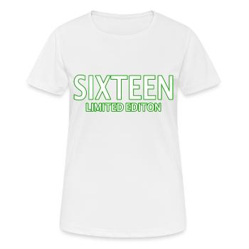 16. Geburtstag 16 Jahre Sechzehn Geschenk - Frauen T-Shirt atmungsaktiv - Weiß - Vorne - AI Model Female 172 dark (172cm)