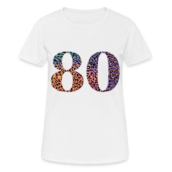 80th Birthday Leopard - Women's Breathable T-Shirt - white - Front - AI Model Female 172 dark (172cm)