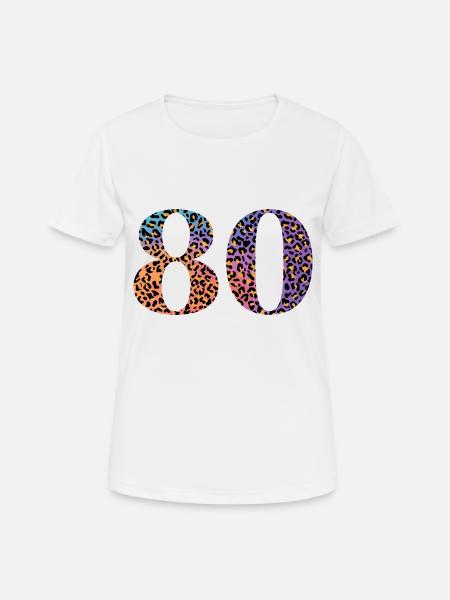 80th Birthday Leopard - Women's Breathable T-Shirt - white
