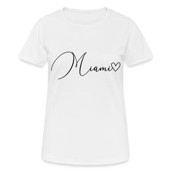Miami Font - Women's Breathable T-Shirt - white - Front - AI Model Female 172 dark (172cm)