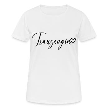 Trauzeugin Schrift - Frauen T-Shirt atmungsaktiv - Weiß - Vorne - AI Model Female 172 dark (172cm)