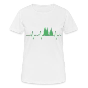 Wald Herzschlag Baum Ekg - Frauen T-Shirt atmungsaktiv - Weiß - Vorne - AI Model Female 172 dark (172cm)