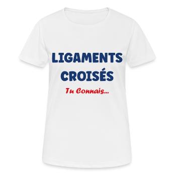 ligaments croises - T-shirt respirant Femme - blanc - Devant - AI Model Female 172 dark (172cm)