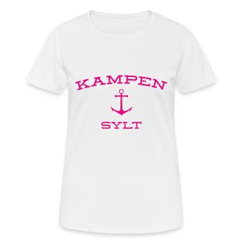 Sylt - Nordsee - Deutschland - Kampen - Insel - Frauen T-Shirt atmungsaktiv - Weiß - Vorne - AI Model Female 172 dark (172cm)