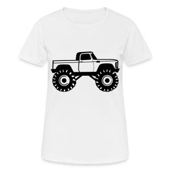 Monstertruck - Frauen T-Shirt atmungsaktiv - Weiß - Vorne - AI Model Female 172 dark (172cm)