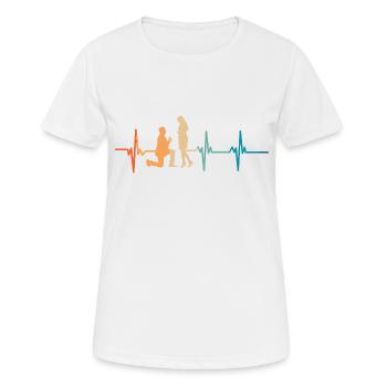 Battement de cœur demande en mariage - T-shirt respirant Femme - blanc - Devant - AI Model Female 172 dark (172cm)