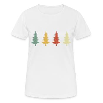 Vintage Retro Baum - Frauen T-Shirt atmungsaktiv - Weiß - Vorne - AI Model Female 172 dark (172cm)