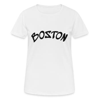 Boston - Massachusetts - USA - America - Women's Breathable T-Shirt - white - Front - AI Model Female 172 dark (172cm)